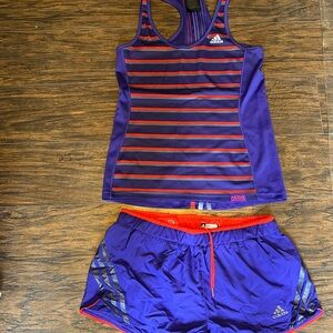 Two-piece Adidas purple short set
